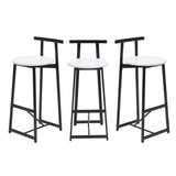 Modern Bar Stools With Backrest For Kitchen (Set of 3)