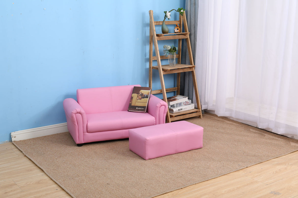 Kids Club Chair Sofa / Sectional And Ottoman - Pink