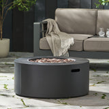 Round Iron Fire Pit With 40,000 Btu