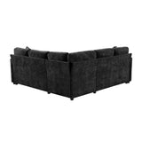 Modern L Shaped Sectional Sofa Bed With Hidden Storage Chenille Upholstery