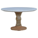 Cake Stand With Marble Top - Light Brown