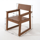 5 Piece Outdoor Dining Set, Table With Umbrella Hole And 4 Armrest Chairs