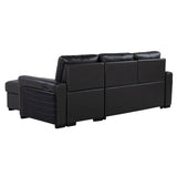 Montero - Sofa With Pull Out Bed, Drop Down Table, USB And Cup Holders, Storage Chaise - Charcoal Black