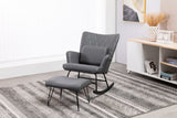 Rocking Accent Chair With Lumbar Pillow And Ottoman