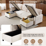 Sectional Sofa Bed With Pull Out Sleeper, USB Ports, Cup Holders