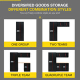 Steel Filing Cabinet With Compartments For Office Use, Storage, File Storage, Archives, And High And Low Cabinets - Black / Red