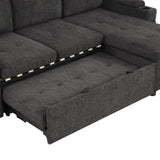 Convertible L Shaped Sofa Couch With Storage, Cup Holders, USB Ports
