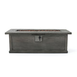 Transitional Rectangular Outdoor Propane Fire Pit With 50,000 Btu