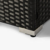 32" Propane Gas Fire Pit Table With Propane Tank Cover, 50000 Btu Rectangular Steel Fire Pit With Beautiful Wicker Base