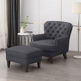 Enchante - Living Room Set With Tufted Back Club Chair And Ottoman