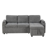 Convertible L Shaped Sofa Couch With Storage, Cup Holders, USB Ports