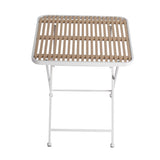 Modern Folding Square Table, Water Proof And Wear Resistant - Apricot / White
