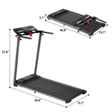 Folding Walking Pad Treadmill For Home With Incline 0.5 7.5Mph - Black
