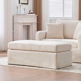 Accent Chair Wide With 2 Bolster Pillows, And Matching Ottoman