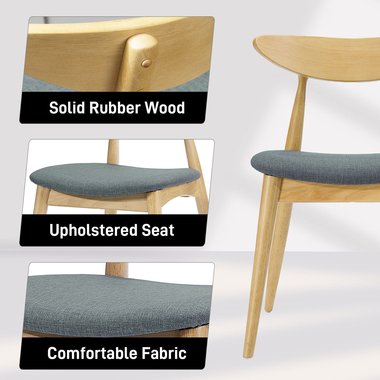 Ergonomic Back Dining Chairs (Set of 2)