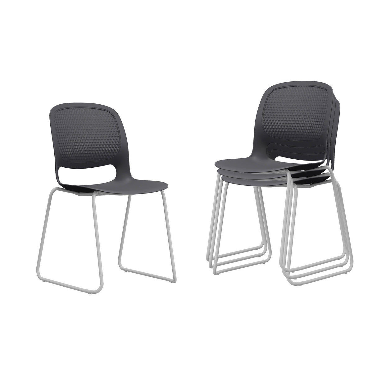 Stacking Chairs (Set of 4) - Black