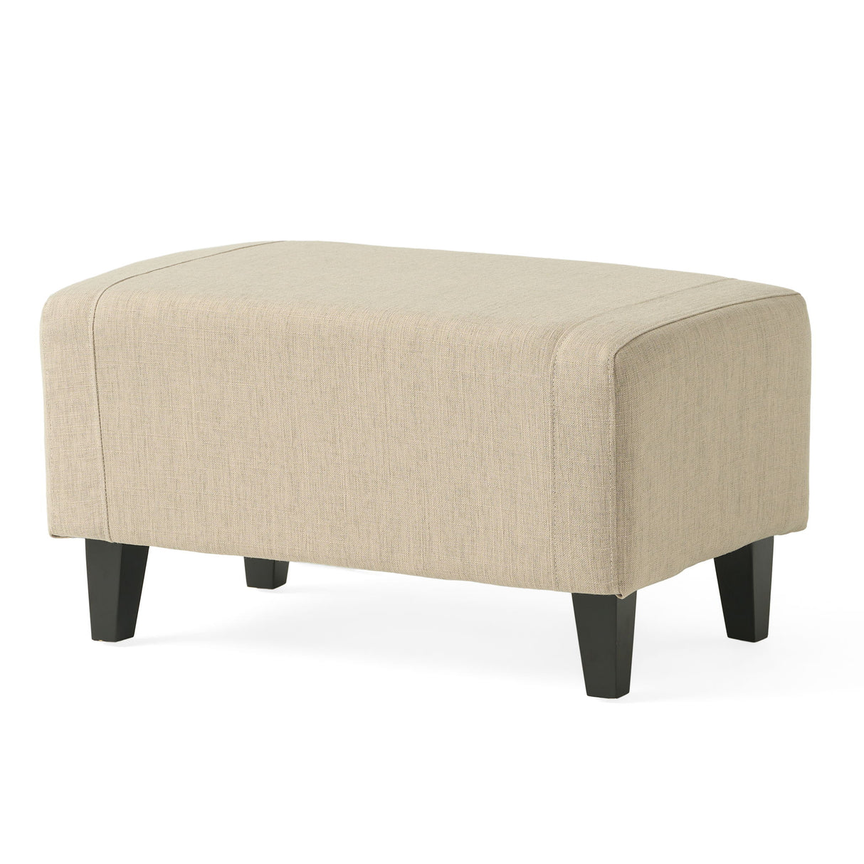 Elegant Upholstered Armchair With Ottoman Set - Beige