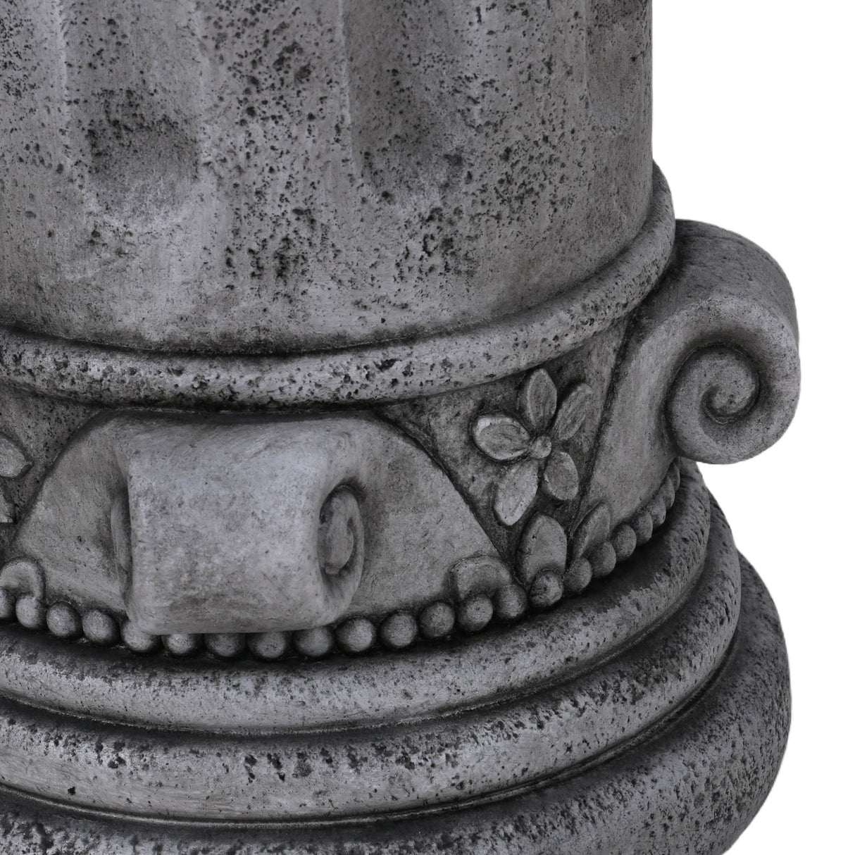 Outdoor End Table, Round Side Table For Patio And Garden - Antique Gray