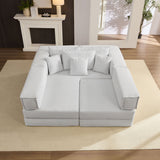 Modular L Shaped Floor Living Room Sofa Set With 6 Pillows