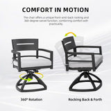 Modern Outdoor Patio Dining Set With Table And Chairs With Sunbrella Cushions