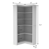 Modern 5 Tier Corner Bookshelf With Adjustable Storage For Bedroom And Living Room - White