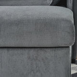 Comfy Corduroy Oversized Chaise Lounge Chair With Ottoman And Storage