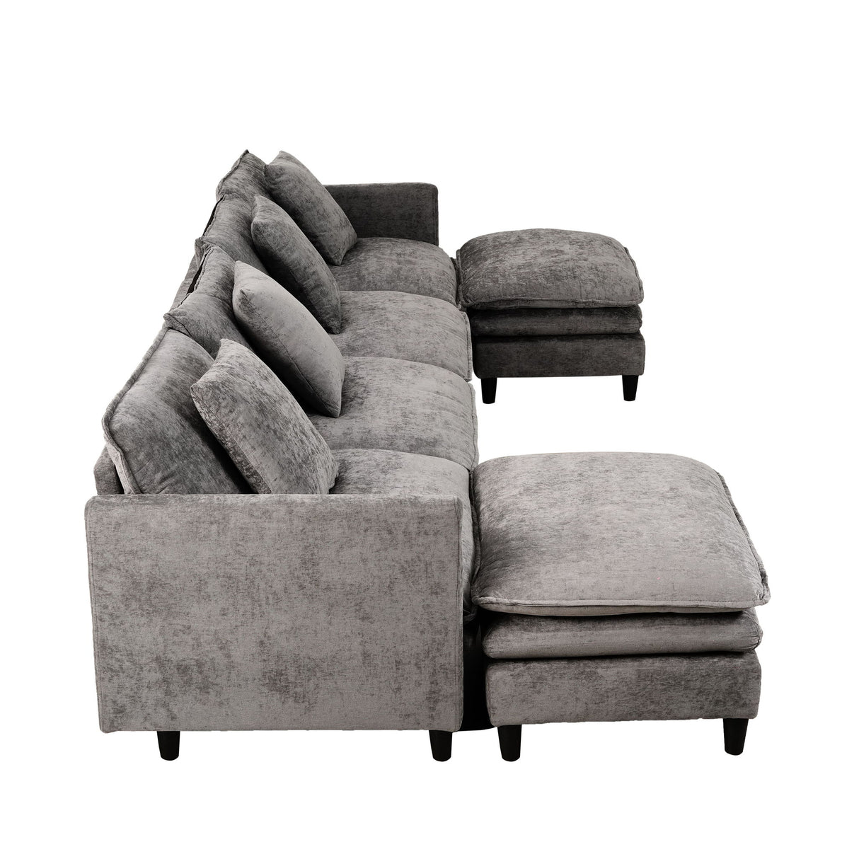 Modular U Shaped Sofa, With Adjustable Layout For Comfort And Durability - Gray