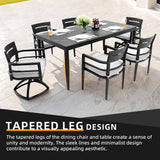 Modern Outdoor Patio Dining Set With Table And Chairs With Sunbrella Cushions