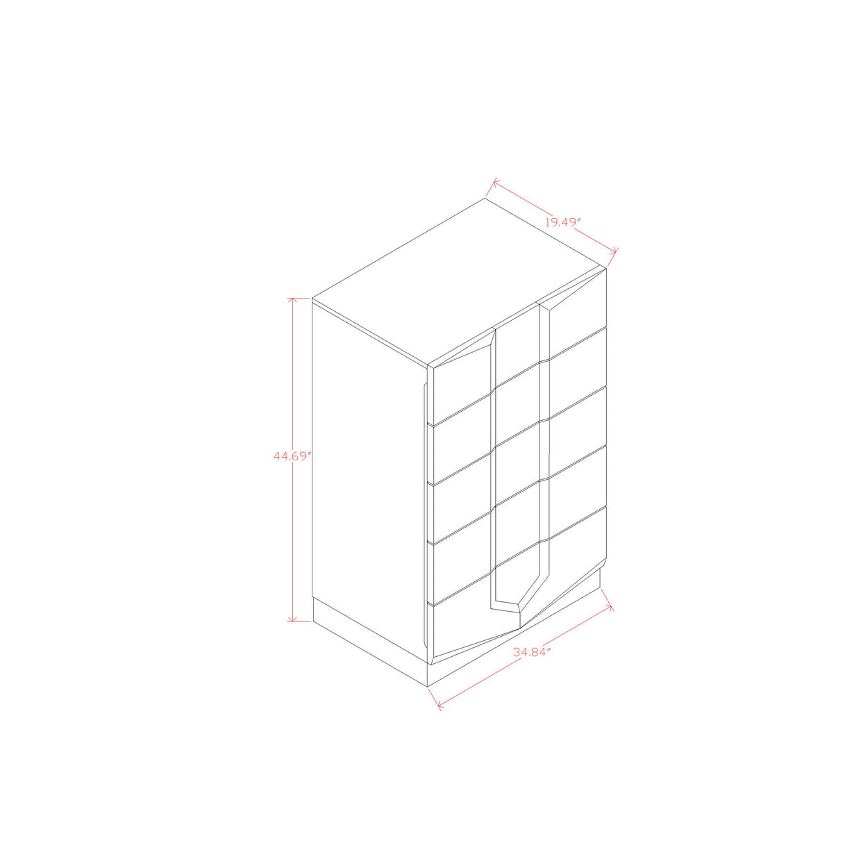 Vios - 5 Piece Bedroom Set With Zebrano Accent Design