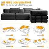 Modular L Shaped Floor Living Room Sofa Set With 6 Pillows