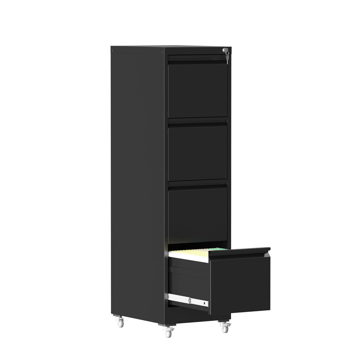 Drawer Metal Locking Vertical File Cabinet With Wheels Heavy Duty Lockable Storage