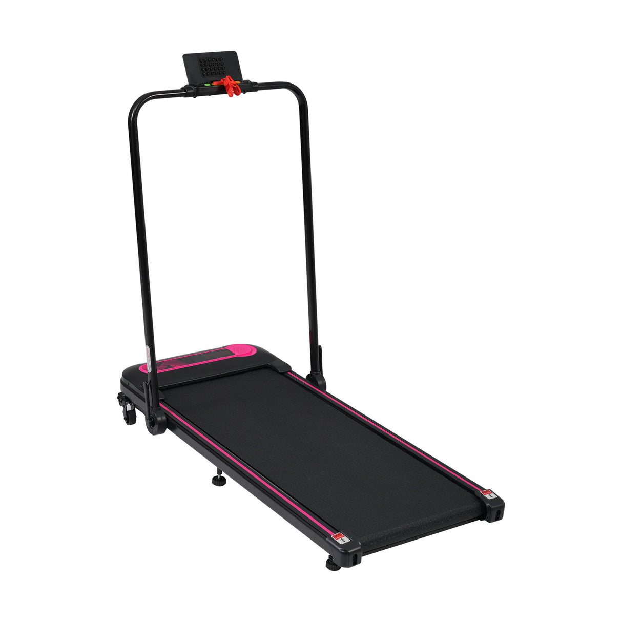Folding Walking Pad Under Desk Treadmill For Home 2 Ways To Adjust Speed - Pink / Black