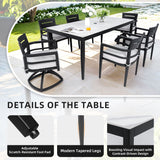 Modern Outdoor Patio Dining Set With Table And Chairs With Sunbrella Cushions