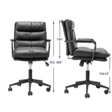 Office Chair Mid Back Desk Chair Modern Excutive Office Chair With Arms And Wheels For Home Office - Black