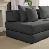 Modular L Shaped Floor Living Room Sofa Set With 6 Pillows