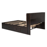 Platform Bed With Storage Headboard, Shoe Rack And 4 Drawers