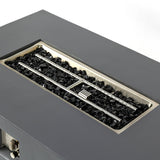 Volon - Rectangular Fire Pit Table, Propane Powered, 50,000 BTU - Light Gray