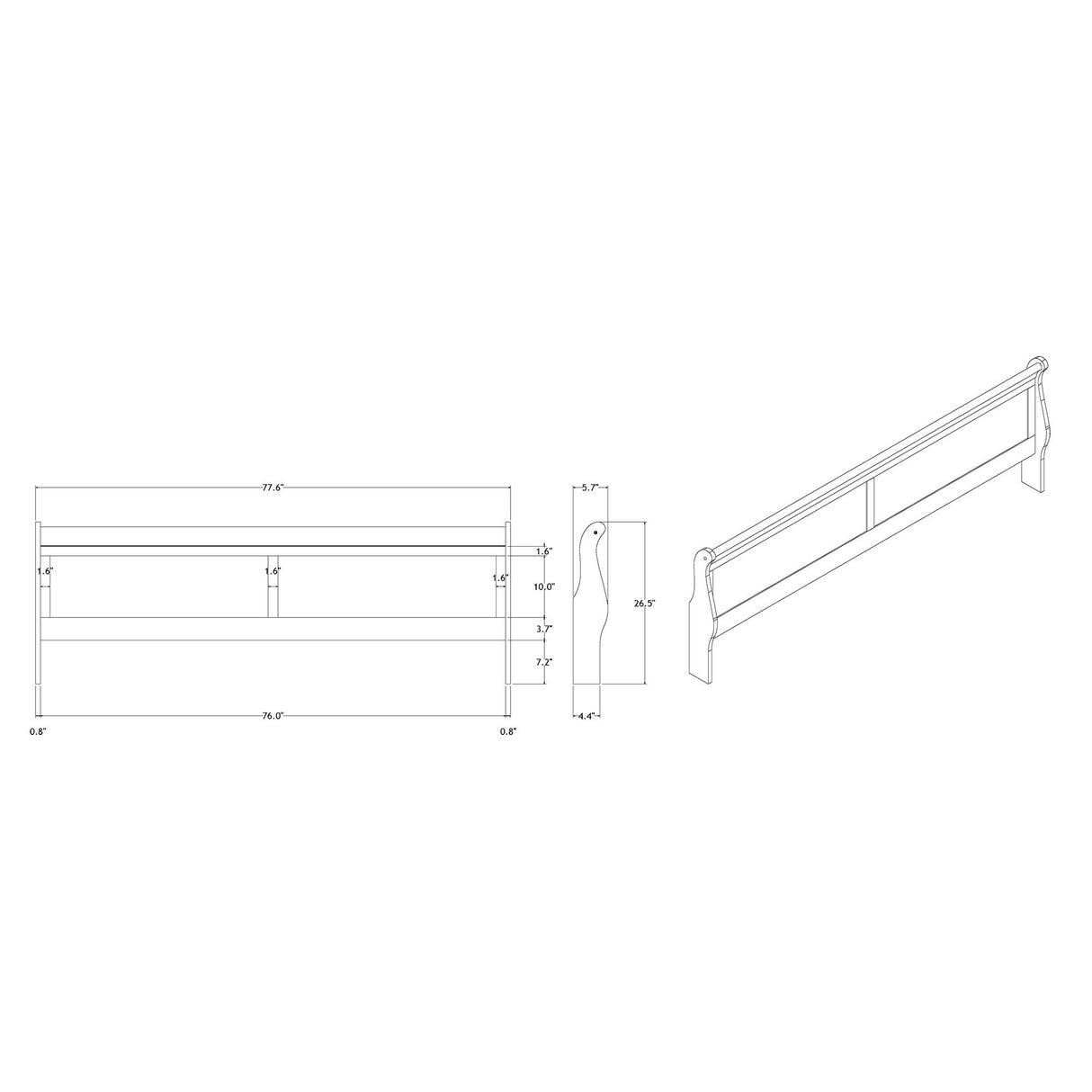 Charlston - 5 Piece Bedroom Set With LED Headboard