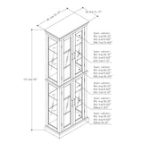 Curio Cabinet Lighted Curio Diapaly Cabinet With Adjustable Shelves And Mirrored Back Panel, Tempered Glass Doors (6 Tier), (E26 Light Bulb Not Included)