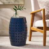 Outdoor Lace Cut Side Table - Navy Blue