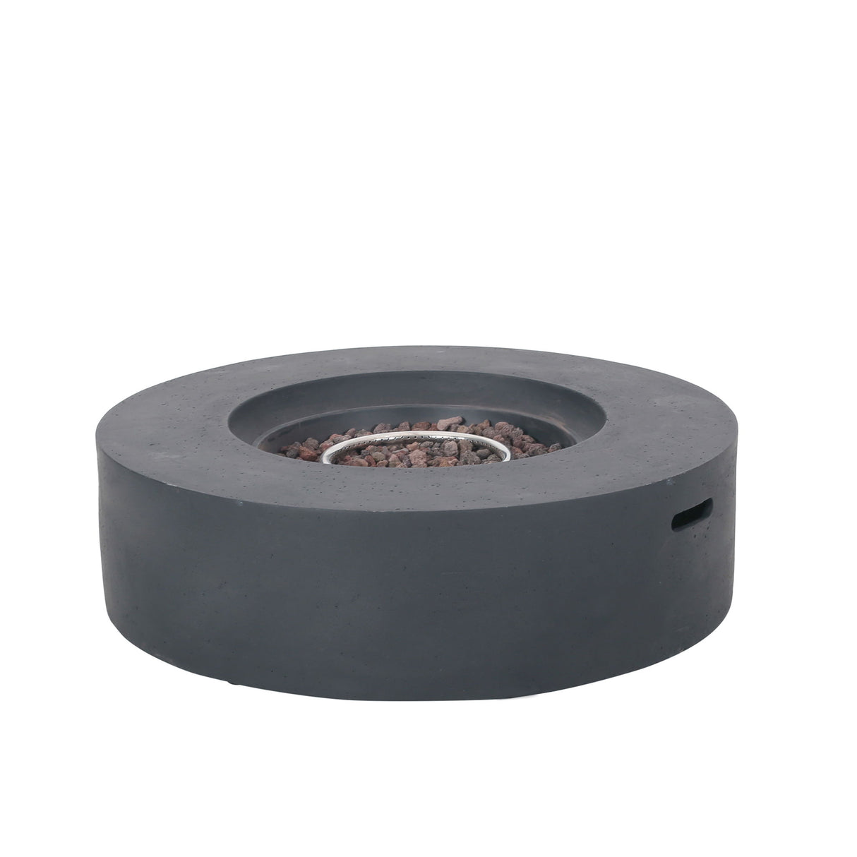 Modern Lightweight Concrete Outdoor Circular Fire Pit 50,000 Btu