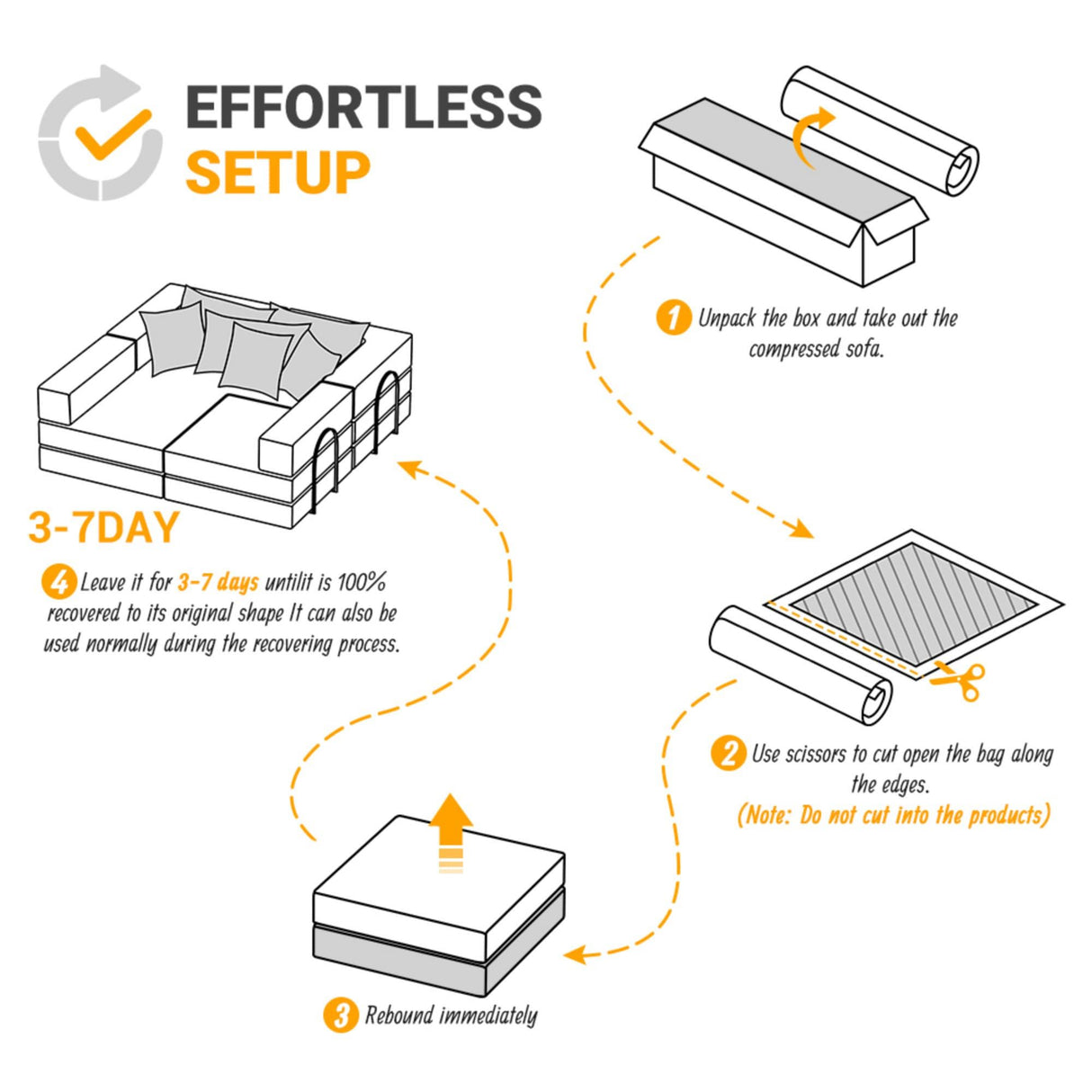 Modular L Shaped Floor Living Room Sofa Set With 6 Pillows