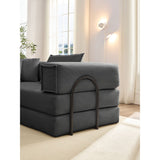Modular L Shaped Floor Living Room Sofa Set With 6 Pillows