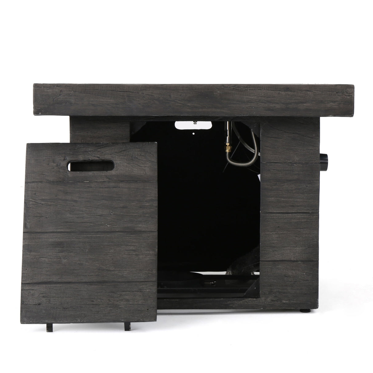 Anchorage - Wood Square Fire Pit 40, 000 Btu - Gray