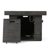 Anchorage - Wood Square Fire Pit 40, 000 Btu - Gray