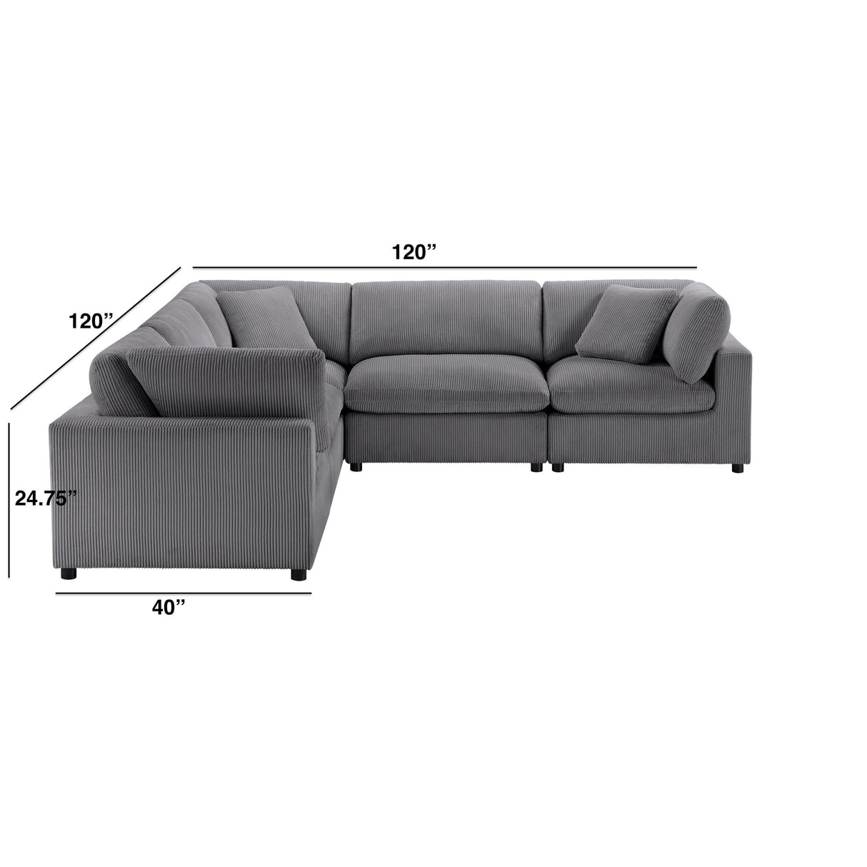 Chelsea - Modular 5 Piece Sectional