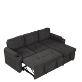 Convertible L Shaped Sofa Couch With Storage, Cup Holders, USB Ports