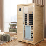 2 Person Far Infrared Hemlock Indoor Sauna Room - Natural