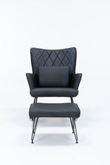 Rocking Accent Chair With Lumbar Pillow And Ottoman