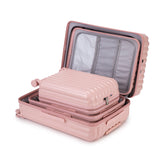 20" / 24" / 28" 3 Pieces / Set Spinner Wheel Luggage, Carry On Suitcase, With Cup Holder & USB Port & Phone Holder